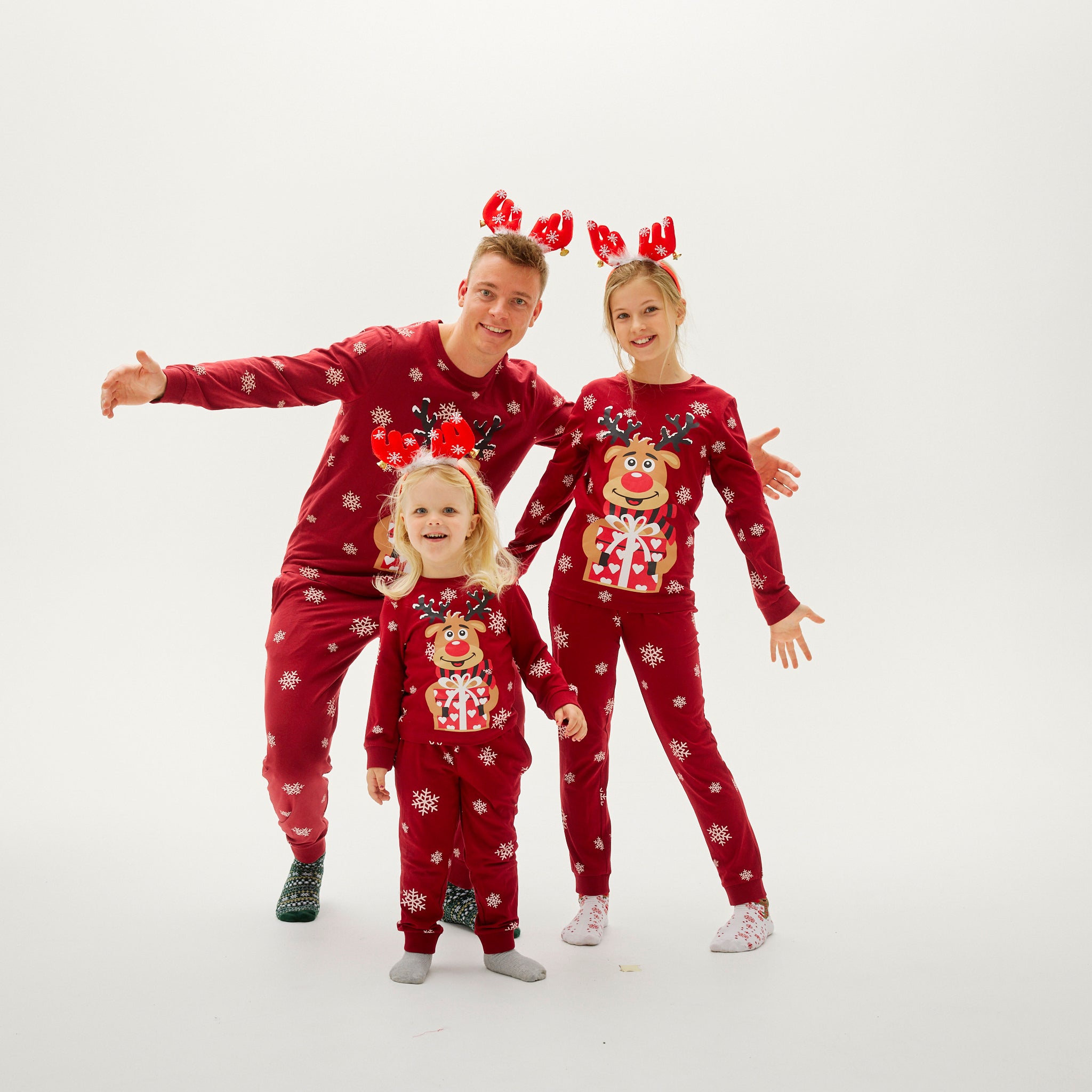Rudolfs Cute Kerstpyjama Rood - Kinderen.